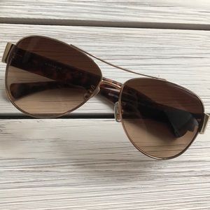 COACH - Gold Tortoise Aviator Sunglasses
